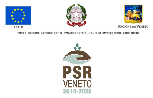 Loghi istituzionali FEASR, Repubblica Italiana, Regione del Veneto e PSR Veneto 2014-2020